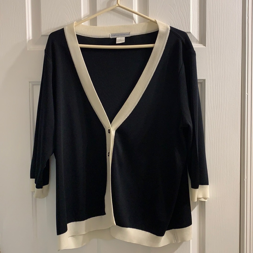 Black and Cream Camille Morgan cardigan size L